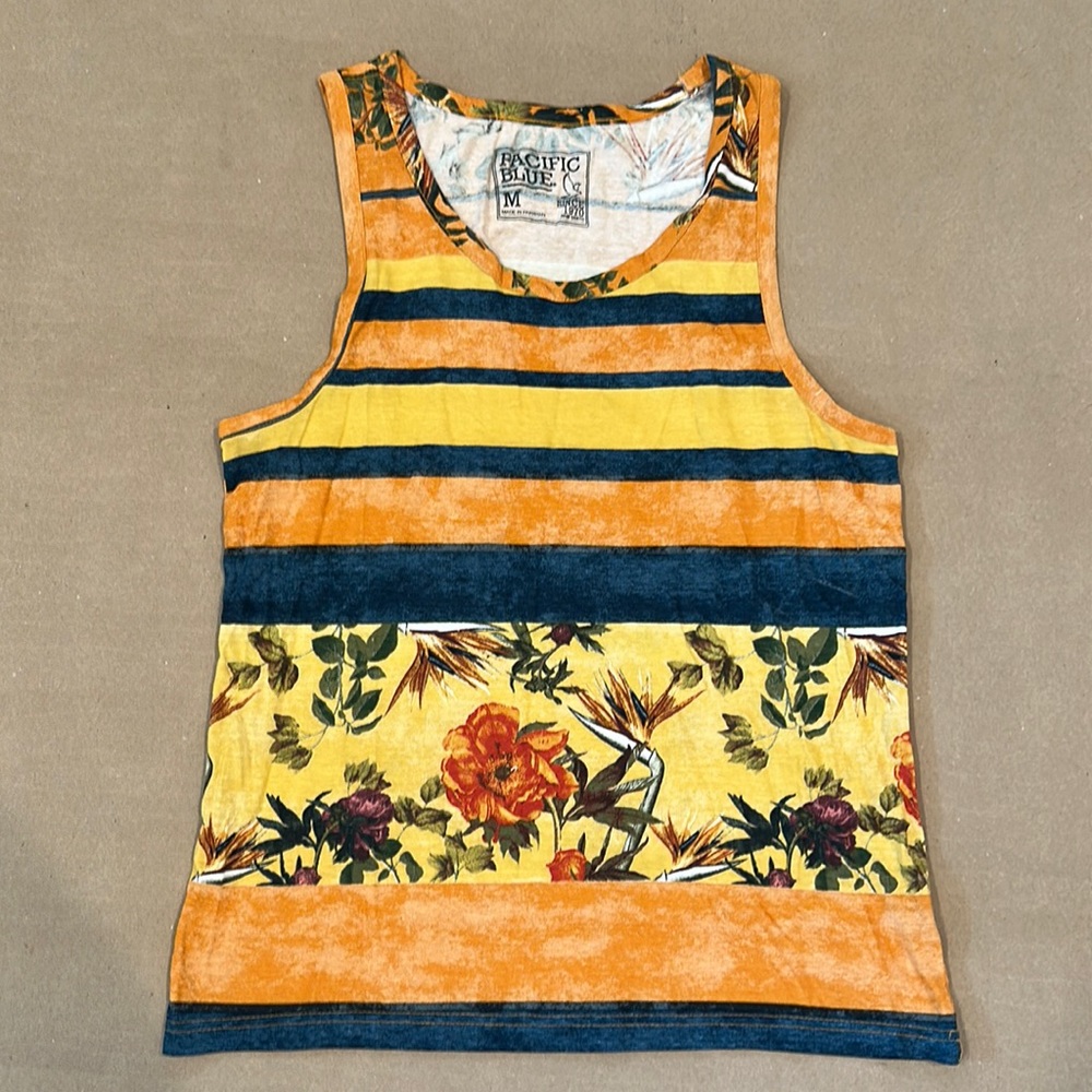 Pacific Blue Floral Tank Top
